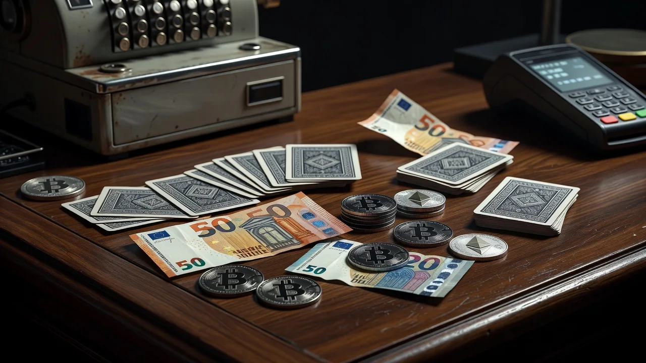 Olympe Casino cashier with cards and crypto